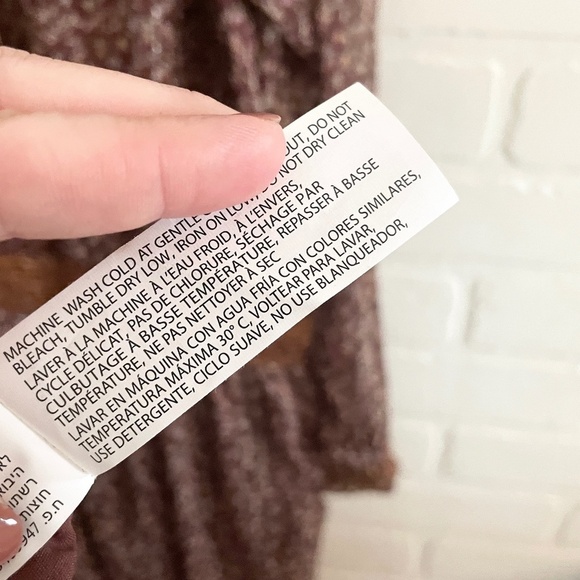 Dex Mini Dress Fall Floral Print Sheer Long sleeve Smocked waist Brown Sz 3X - Picture 13 of 16